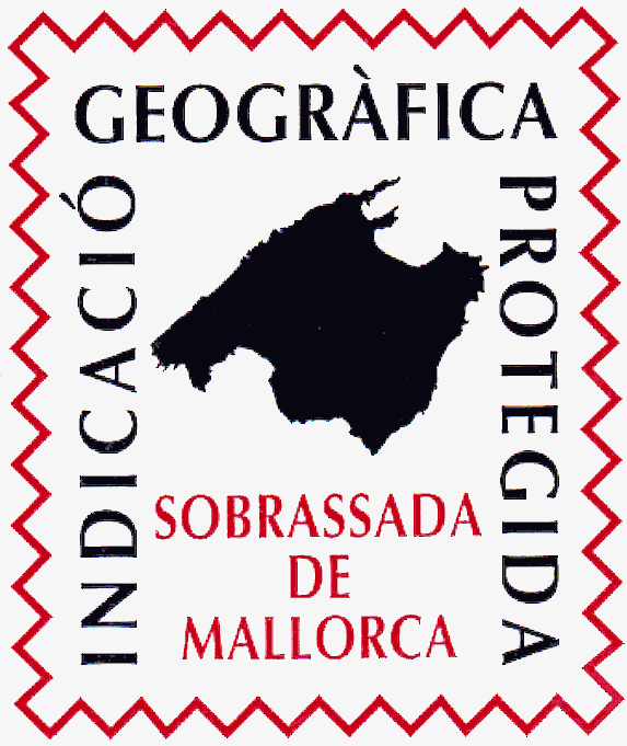 Segell d'indicació geogràfica protegida de sobrassada de Mallorca elaborada amb porc blanc